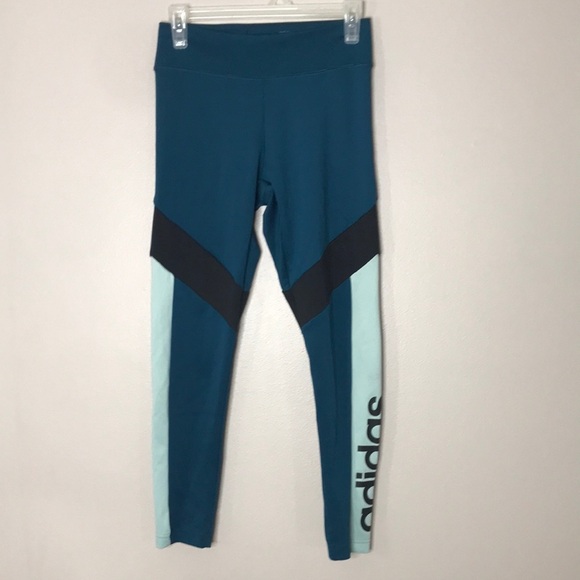 Adidas colorblock climalite move athletic tight leggings size small - Picture 1 of 12